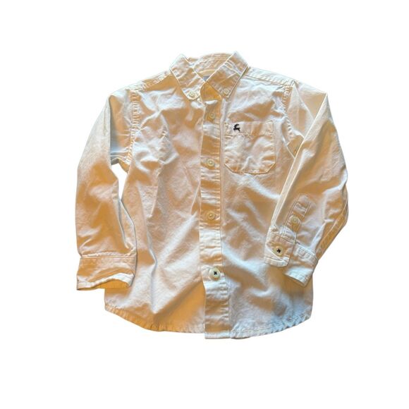 Gymboree long sleeve button down white reindeer boys sz 2T - Picture 1 of 6